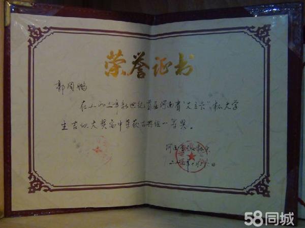 河南省古典吉他冠军证书